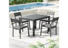 Elegant 5-Piece Extendable Outdoor Dining Set for Modern Patios