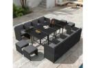 Premium Bali 13-Piece Outdoor Dining Set – Luxury for Big Spaces