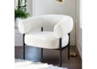 Elegant Artiss Armchair Accent Chair – Curved Bouclé White