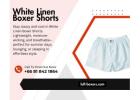 Classic Elegance with White Linen Boxer Shorts