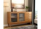 Minimal Open Shelf Cabinet Light Sideboards for Storage Display