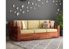 Marriott 3 Seater Sofa | Honey Irish Cream Finish | Wooden Street