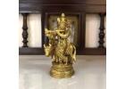 Shop Handcrafted Brass Krishna Statue for Home Mandir at Yathashilpam