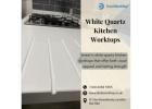 White Quartz Kitchen Worktops | +44 020 83685555 | DialAWorkTop