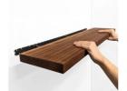 Long Floating Shelves in Mahogany for Modern Walls